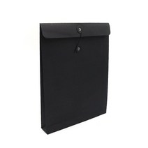 Yotta끈달린 레트로 서류봉투 1개-블랙 검정단추봉투
