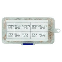 자동차가스켓 실링 가스켓 고무판 100pcs 구리 와셔 개스킷 너트 및 볼트 세트 섬프 플러그 용 상자 m4m5m6m8m10m12m14가있는 플랫 링 씰 구색 키트 호환, 100개