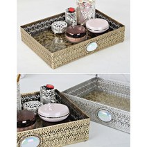 직사각쟁반 2종택 1 (신주 주석) 화장품트레이, 주석