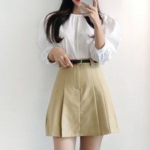 [드레스날다] 롱다리연출 벨트세트 핀턱 주름 미니 스커트(sk362)