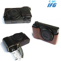 IFG RICOH 리코 GR III GR3 전용 카메라 속사케이스 가죽 하프 케이스, 하프 케이스 다크브라운