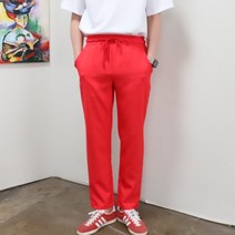 빅사이즈 남녀공용 밴딩 스판 세미와이드 팬츠 5color