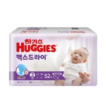하기스 NEW 맥스드라이 밴드형 기저귀 남녀공용 소형 2단계(4~8kg), 52개