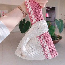 레드콤마 봉다리가방 파우치DIY패키지+코바늘8호+돗바늘+동영상 뜨개질 DIY 패키지, 딸기, 1개