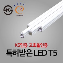특허받은 진성전자 Hi-Q KS인증 고효율인증 LED T5 간접조명, KS고효율 300mm 5W 3000K 전구색