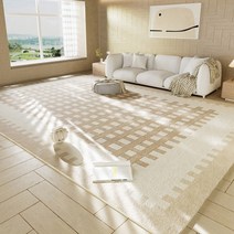 욕실 벌집매트 거실용 일본 심플 세탁 가능한 미끄럼 방지 크림 침실 럭셔리 푹신하고 부드러운 플러시 카펫, 120.L - 200x300cm