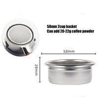 드롱기 부품교체 호환 58mm 7g 18g 22g 스테인레스 스틸 필터 바구니 고압 Breville Delonghi E61 커피 기, [04] 22g basket