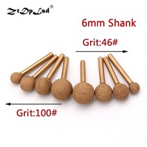 콘크리트폴리싱 6MM 생크 브레이징 다이아몬드 그라인딩 헤드 버 1 개 12MM ~ 25MM 조각 필링 옥 석재 콘크리트 세라믹 밀 핸들, 100