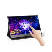 스마트 커브드 게이밍 와이드 휴대용 27인치 컴퓨터 led 모니터 15.6 인치 터치 패널 usb type c hdmi 호환 터치 ps4 스위치 xbox one 노트북 전화, 검은색