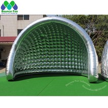 대형 에어 차박 텐트 개인 무대 천막 풍선 돔 이글루 텐트 연속 송풍기와 옥스포드 하프 루나 디스코 쇼 하, 02 Silvery_01 4m13ftDia