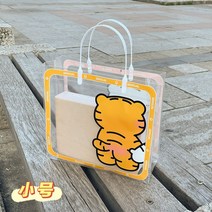 쇼핑백 투명 pvc 포장 핸드백 러블리 타이거 선물 가방 의류 업소용 외출 패션 pp쇼핑백 제작 가능, 01 투명호랑이 스몰【25*10*23cm】, 04 5개장