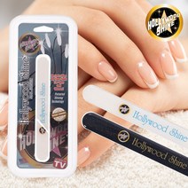 [그린스타] 헐리우드 글라스 네일샤이너 파일 2개세트, 화이트＋블랙