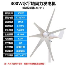 220v 12v24v 소형 풍력 발전기 세트 만들기 자전거 선박용 전원주택 태양광 가정용 차량, 단일사이즈, 300W6 리프12v24v