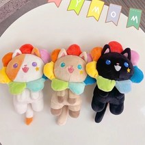 해바라기 모자 쓴 귀여운 고양이 인형 키링 가방고리, 검정고양이