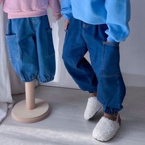 허니자몽 기모 카고데님조거팬츠 아동청바지