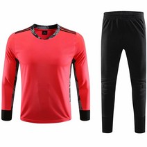 축구복 겨울 복장 축구 훈련 골키퍼 유니폼 세트 남성용 긴 소매 및 보호 스폰지 바지