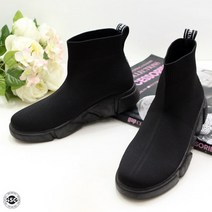 [스판 고무창 총장길이 14.5cm] *당일출고* 가볍고 발볼편한 쿠션감좋은 여성 삭스슬립온 부츠 하이탑 앵클 스니커즈운동화