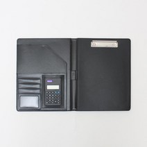 오피스몰 가죽 서류 계약서 클립보드 파일 홀더 결재판 클립판 계산기포함 A4 무지블랙