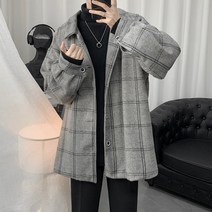 남자반코트 겨울 멋진 디자인 짧은 스타일 어 버전 유행 느슨한 모든 남성 하프 코트