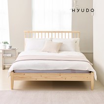 [방문설치+무료배송] 휴도 다정한 선유 아치형 헤드 핀란드산 소나무 솔리드 원목 침대 프레임 SS Q 슈퍼싱글 침대, 내추럴