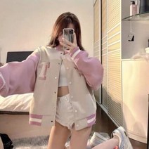 여성야구점퍼 야잠 봄 아우터 Deeptown 스트리트웨어 야구 재킷 여성 유니폼 대표팀 대형