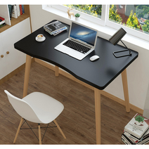 곡선형 베이직 심플 책상 800 사무실 공부방 1인테이블 (700 1000), 3.블랙, 2.800x500