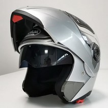 쇼에이 오픈페이스 티티앤코 헬멧 오토바이 플립 업 더블 바이저 헬멧 도트 ECE 모토 내부 선 유니섹스, XXL, 은