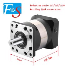 유성 감속기 플랜지 90mm 감속비 25:1 고정밀 8arcmin 입력 샤프트 17mm 스퍼 기어 750W 서보 모터, 01 19mm