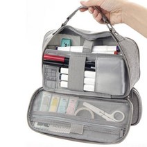 대용량 필통 투지퍼 대형필통 봉제 필통 고등학생 대학생필통, 그레이