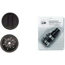 폐기물 킹 쓰레기 처리 식기 세척기 커넥터 키트 1023 블랙, 커넥터 키트 + 스플래시 가드