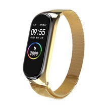 유쾌한컴퍼니 샤오미 미밴드5 6 호환 메탈 마그네틱 스트랩, 진골드(10004)