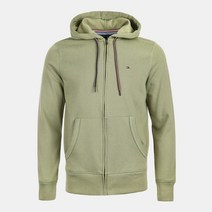 타미힐피거 남성용 에센셜 로고 후드집업 TMHZ24M414 올리브그린