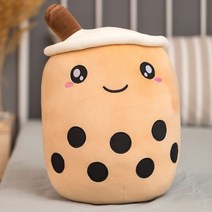 귀여운 Boba 우유 차 Plushie 장난감 부드러운 박제 애플호환 핑크 딸기 맛 포옹 베개 공 Bubo 컵 쿠션, about 47-50cm, round eyes