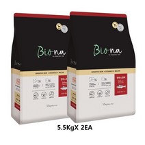 네츄럴코어 바이오나 유기농 가수분해 유산균 저알러지 사료 연어 & 현미 5.5KG X 2EA (네츄럴코어 간식 2개 랜덤증정) / 네츄럴코어 바이오나 사료 공식판매점