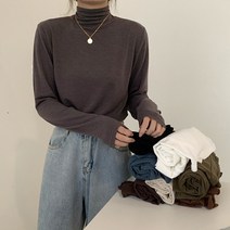 데이홀릭 여성용 봄가을 베이직 간절기 무지 폴라티