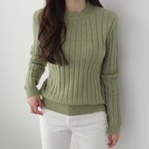 제니트 여성 골지 니트 긴팔 라운드넥 데일리 다나골지긴팔