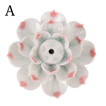 인센스스틱홀더 향꽂이연꽃 모양 Adeeing 세라믹 향 버너 스틱 홀더 애쉬 캐처 플레이트 1/3 구멍 5.5*2.8c, 01 A