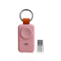 휴대용 무선 충전기 애플 와치 7 키 체인 USB C 1400Mah 독 8 6 5 4 아이와치용, 03 Pink