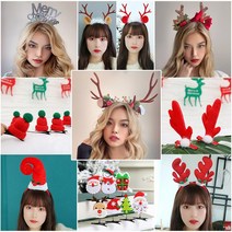 [피앤비유니티]크리스마스 루돌프 산타 눈사람 머리띠 머리핀 80여종 모음, A-01)솜방울 머리핀