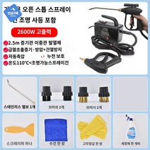 220V 고온 고압 스팀청소기 가성비 갑 스팀기 저렴한 멀티 공업용 가정용, 2600W-가정용 컨트롤 스프레이건타입-조명등포함-블랙