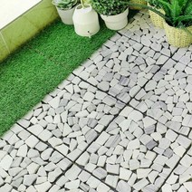 마당 발코니 베란다 정원 장식 셀프 인테리어 자갈 자기질 타일, 1개(한조각)30x30cm, 그레이커팅
