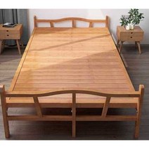 접이식 원목침대프레임 간이 임시숙소 침대 매트 깔판, 월넛 컬러 ( 100x세로 197cm)
