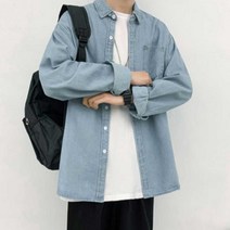 직장인 캐주얼 패션 미팅 코디 나들이 긴팔 청셔츠 봄 여행 선물 데일리 스타일 남장 대학생 데님