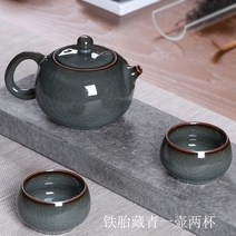 청자차주전자단호도자기전수제포차주전자형요철태서시주전자1인 다기 장식품 인덕션 다관 탁상 다도 다기 주전자 주물주전자, 옵션01