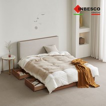 인베스코 브릭 서랍형 침대 Q_온슬립 I템퍼유로탑 매트리스, 라이트그레이