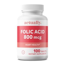 Actually Folic Acid 800mcg 100ct 건강 100일분