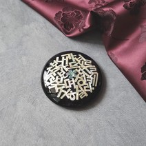 드리다샵 나전칠기 자개 손거울 엔틱 휴대용거울 외국인선물, 한글꽃, 1개