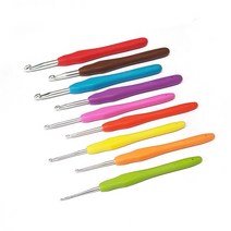 모사용 뜨개바늘 보급형코바늘 실리콘 코바늘 모사바늘 9종, 1개