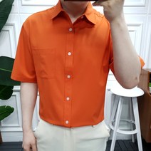 프롬엘 16컬러 남자 구김없는 링클프리 스판 세미오버핏 반팔 와이셔츠 여름반팔남방 빅사이즈