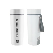 MountainWter 차량용 커피포트 12V/24V 350ML 차량용 전기포트, 흰색, 24V